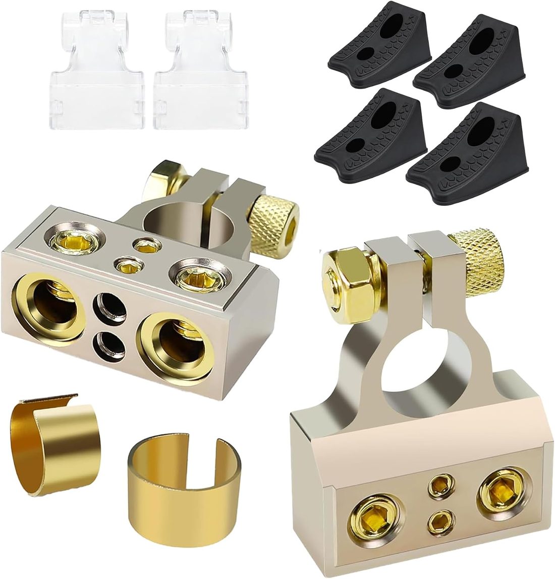 TONDA Battery Terminals with Wheel Chocks, 4 Pack